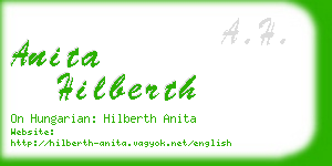 anita hilberth business card